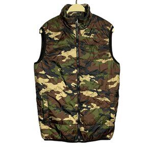 Swiss Tech Puffer Vest Jacket Women Size S Camo Sleeveless Pocket Hunting Army